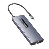 USB-C laiendusadapter 10in1 HDMI 4K 60Hz RJ45 USB-A/C SD/microSD
