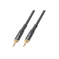 3.5mm stereo pistik-3.5mm stereo pistik 6m kullatud, PD Must