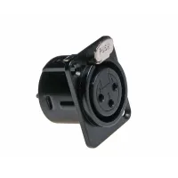 3-pin XLR socket for panel Black