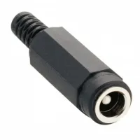 2.1/5.5mm DC socket for cable black plastic Lumberg