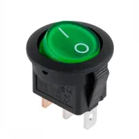 Rocker switch ON-OFF 6A 250V Green