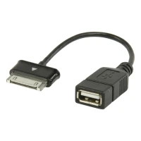 USB-A - Samsung 30-pin 2.0 OTG üleminek 20cm must