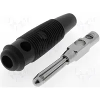 4mm Banana plug with clamping screw Hirschmann Black 930726100