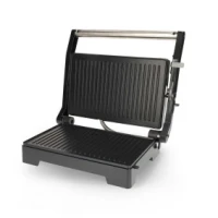 Panini grill and contact grill with non-stick coating and overheating protection 1000W Black