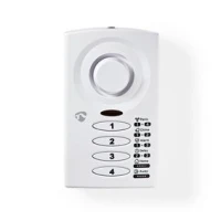 Door Window Alarm with Siren, Keypad / Magnetic Sensor, Battery Powered, 3x AAA/LR03, 85 dB