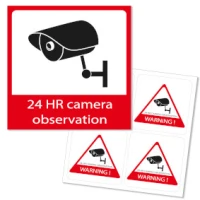 Window sticker camera surveillance 5x