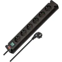 Bremounta Extension Socket 6-way Black 3.00 m H05VV-F 3G1.5 TYPE F