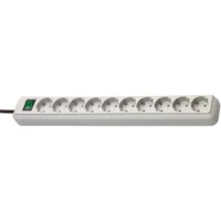 Extension Socket Eco-Line 10-Way 3.00 m Grey - Protective Contact TYPE F