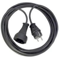 Plug With Earth Contact Power Extension Cable Straight Plug With Earth Contact Male - Plug With Earth Contact Female 10.0 m Black
