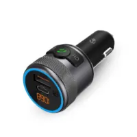 Car FM Transmitter, Fixed, Speakerphone, 1.00 ", Amber Screen