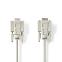 Serial Cable, D-SUB 9-Pin Male, D-SUB 9-Pin Female, Nickel Plated, 5.00 m