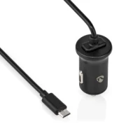 Car Charger, 12 W, 1x 2.4 A, Number of outputs: 1, Micro USB (Fixed) Cable