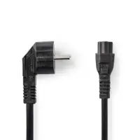 Power Cable, Plug with earth contact male, IEC-320-C5, Angled, Straight