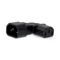 Extension Plug, IEC-320-C13, IEC-320-C14, Angled Right, Nickel Plated