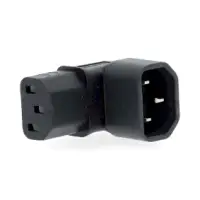 Extension Plug, IEC-320-C13, IEC-320-C14, Angled 90°, Nickel Plated