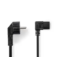 Power Cable, Plug with earth contact male, IEC-320-C13, Angled, Angled