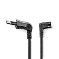 Power Cable, Euro Male, IEC-320-C7, Angled, Angled Left