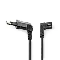 Power Cable, Euro Male, IEC-320-C7, Angled, Angled Left