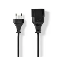 Power Extension Cable, Euro Male, Euro Female, Straight, Straight