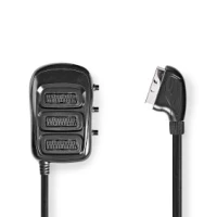 SCART Switch Box, SCART Male, 3x SCART Female, Nickel Plated, Maximum resolution: 800x480