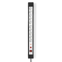 Extension Socket with Surge Protection, 10-Way, Type F (CEE 7/7), 3.00 m, 3680 W