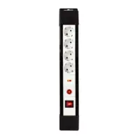 Extension Socket with Surge Protection, 4-Way, Type F (CEE 7/7), 3.00 m, 3680 W