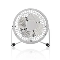 Table Fan, USB Powered, Diameter: 100 mm, 3 W, 1-Speed Setting