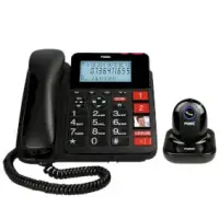 Seniors corded telephone with wireless SOS alarm pendant