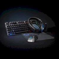 Gaming Combo Kit, 5-in-1, Keyboard, Headset, Mouse and Mouse Pad, Black, QWERTY
