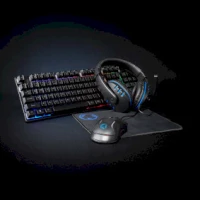 Gaming Combo Kit, 5-in-1, Keyboard, Headset, Mouse and Mouse Pad, Black, QWERTY