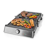 Kontaktgrill, 2000 W, 29 x 23 cm, Reguleeritav temperatuuri reguleerimine, Plastik / Roostevaba teras