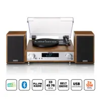 HiFi Stereo system with Record Player, DAB+/FM radio, and Bluetooth® Wood