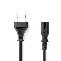 Power Cable, Euro Male, IEC-320-C7, Straight, Straight