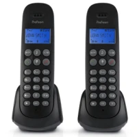 Cordless telephone with 2 handsets Black