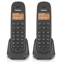 Cordless telephone with 2 handsets Black