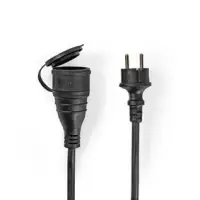 Power Extension Cable, Plug with earth contact male, Plug with earth contact female, Straight, Straight