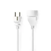 Power Extension Cable, Plug with earth contact male, Plug with Pin Earth Contact Female, Straight, Straight