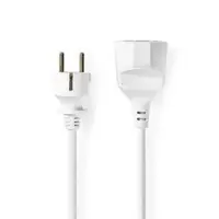 Power Extension Cable, Plug with earth contact male, Plug with earth contact female, Straight, Straight