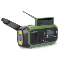 Emergency Radio, Portable Design, DAB+ / FM, Battery Powered / Hand Crank / Solar Powered / USB Powered, Alarm clock function