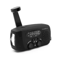 Emergency Radio, Table Design, AM / FM, Accu Powered / Hand Crank / USB Powered, Black