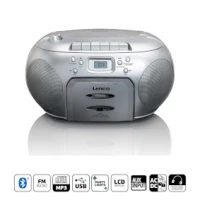 Portable FM Radio CD Cassette player Silver