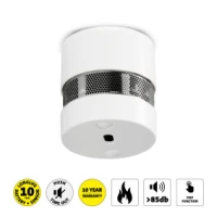 Mini smoke detector with 10 years battery and sensor runtime White