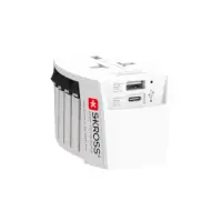 Travel Adapter Innovative 2-pole with integrated Dual USB Charger (1x USB C & 1 x USB)