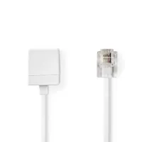 Telecom Extension Cable, RJ11 Male, RJ11 Female, 5.00 m, Cable design: Flat