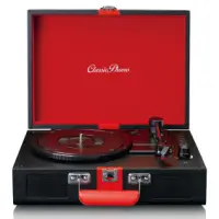 Record Player with Bluetooth® reception and built in speakers Black / Red