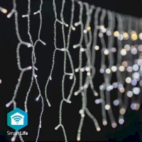 SmartLife Christmas Lights, Icicle, Wi-Fi, Warm to Cool White, 400 LED's