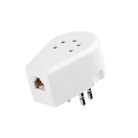 Belgian Telephone Plug Adapter - White