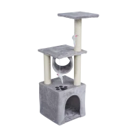 Когтеточка для кошек 30x30x92 см, серая, REBEL ANIMALS