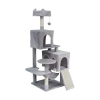 Когтеточка для кошек 45x45x137 см, серая, REBEL ANIMALS
