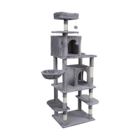 Когтеточка для кошек 60x49x173 см, серая, REBEL ANIMALS